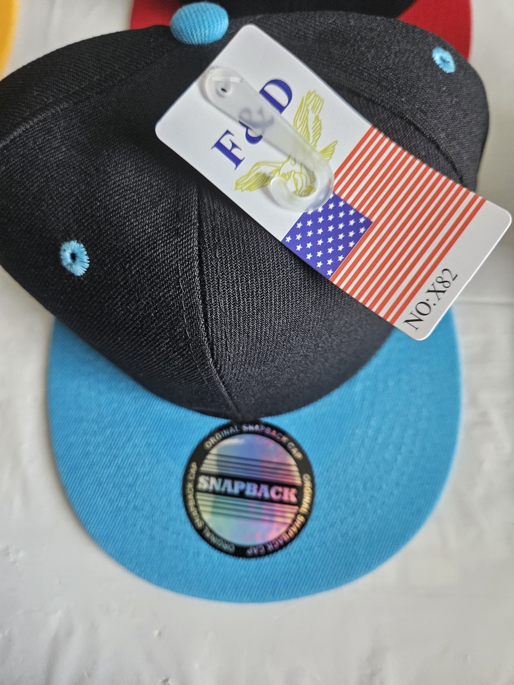 F&D Black & Red Snapback Cap